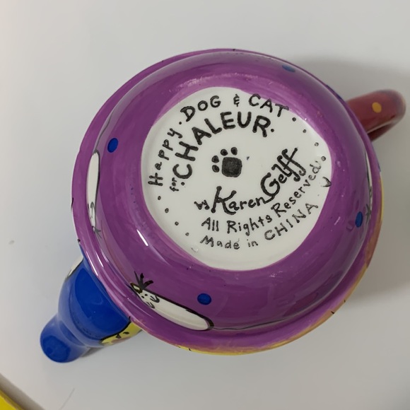 Happy Dog & Cat Chaleur by Karen Gelff. This is like a single service tea set. - Picture 4 of 9
